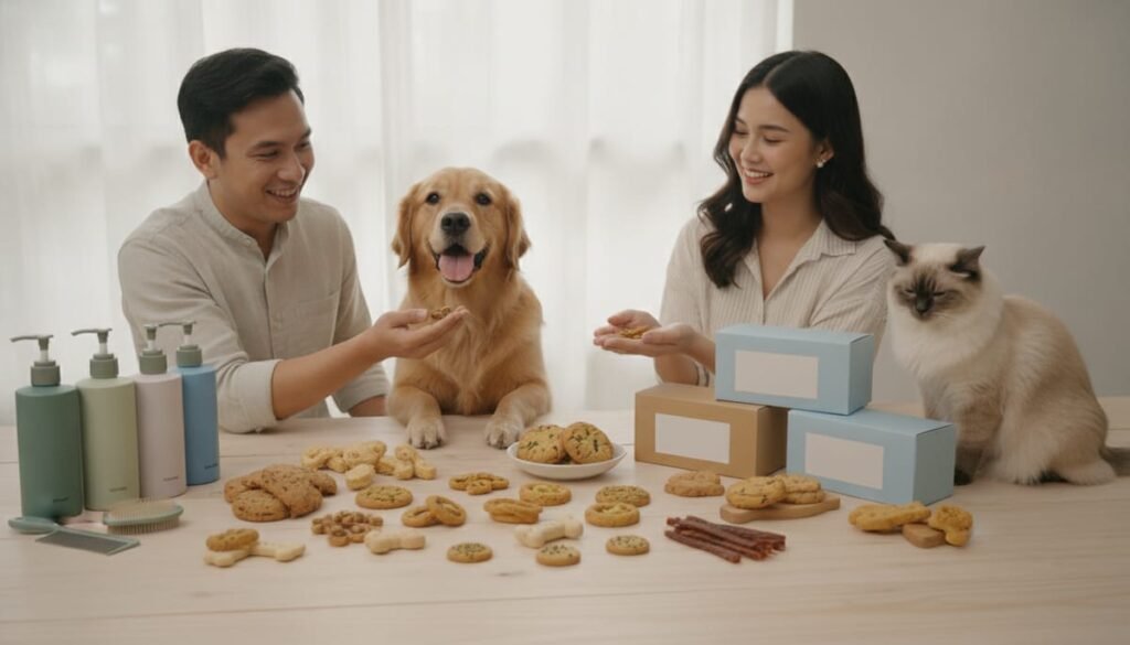 Produk maklon snack anjing dalam kemasan polos siap dikembangkan menjadi brand sendiri